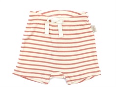 Petit Piao shorts dark peach/cream stripes